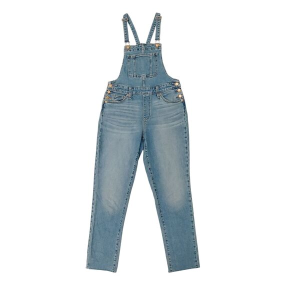 Universal Thread Overalls Womens 4 Blue Raw Hem Work Utility Denim Casual - Picture 1 of 12
